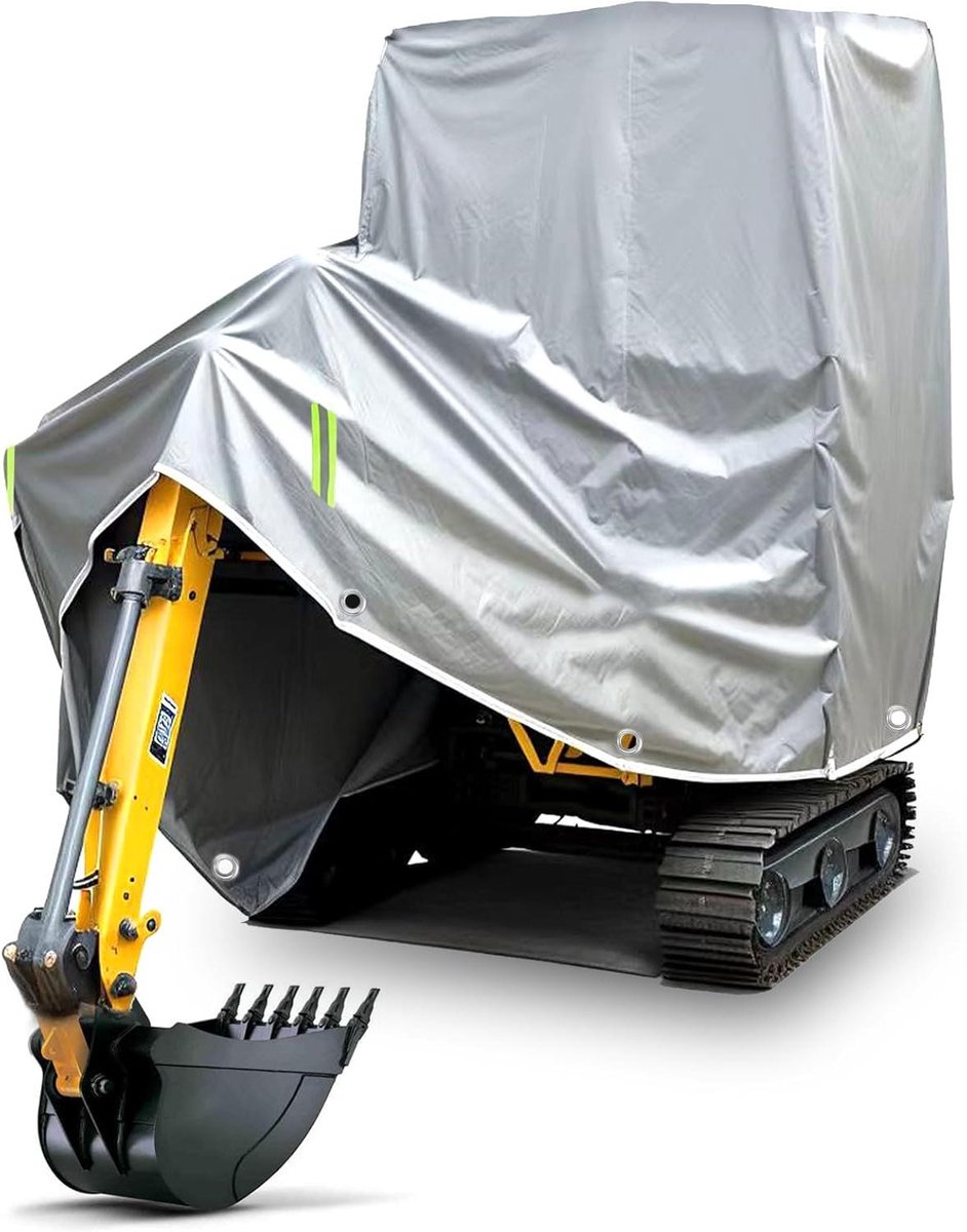 Deken voor mini-schep - Afdekking graafmachine - Bescherming apparatuur - Waterdicht Oxford-stof - 800-1600 kg - Grijs