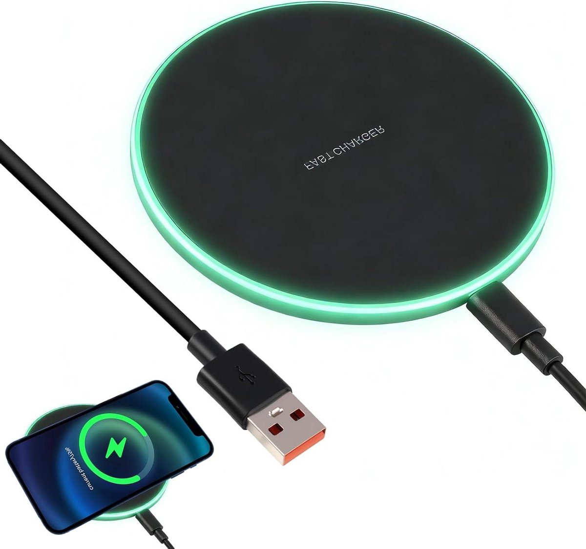 Draadloze Snellader - Inductielader Oplader - Apparaten Opladen - Slimme Detectie - 35 Watt - Zwart