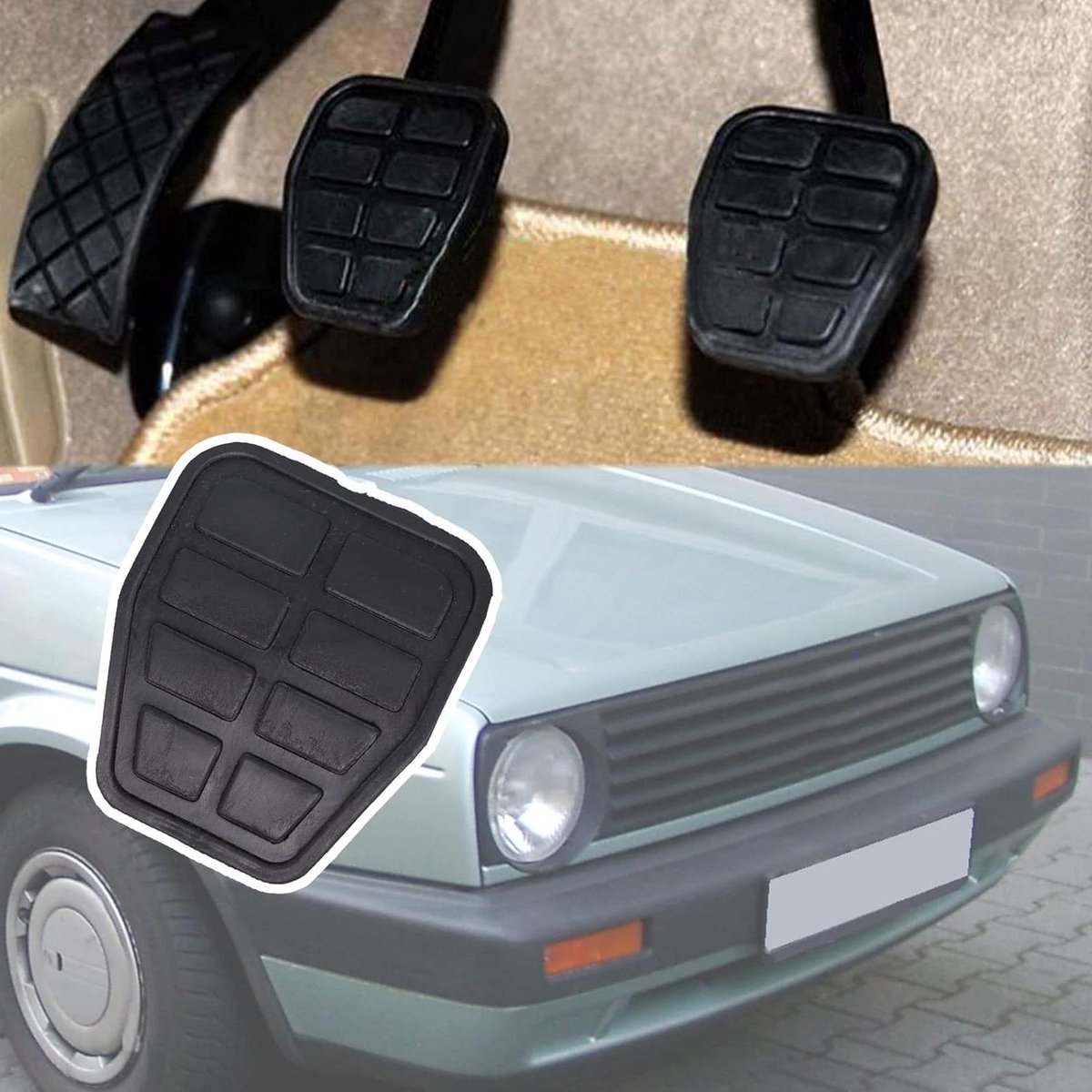 Rem Pedaal Cover - Koppeling Pedaalhoes - Auto Rijden - Rubberen Grip - 2 stuks - Zwart
