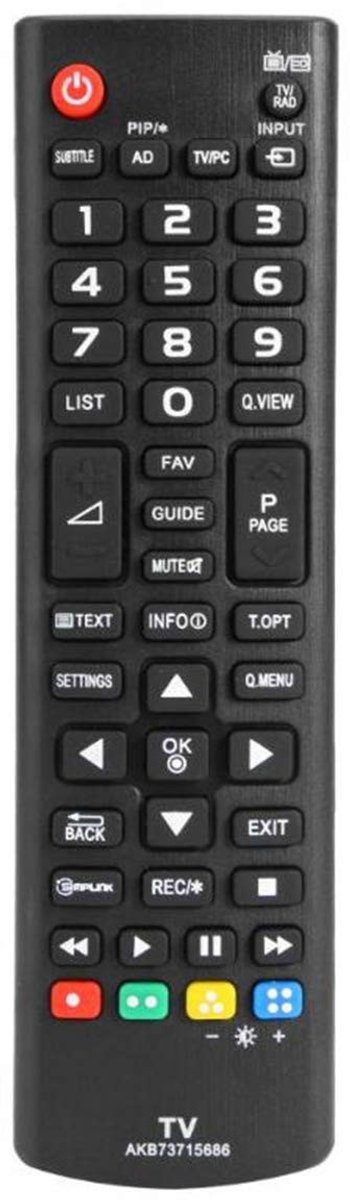VT Goods - Universele vervanging Afstandsbediening - Geschikt voor LG TV - Zwart - Handig in gebruik - Geen batterijen inbegrepen - Ideaal voor thui..