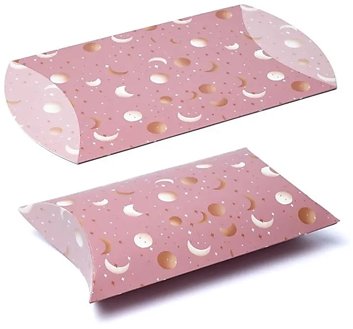 Kussendoos L Roze Maan en Sterren --pakket van 10 stuks - 23,5x20,3cm - 23.5x20.3cm