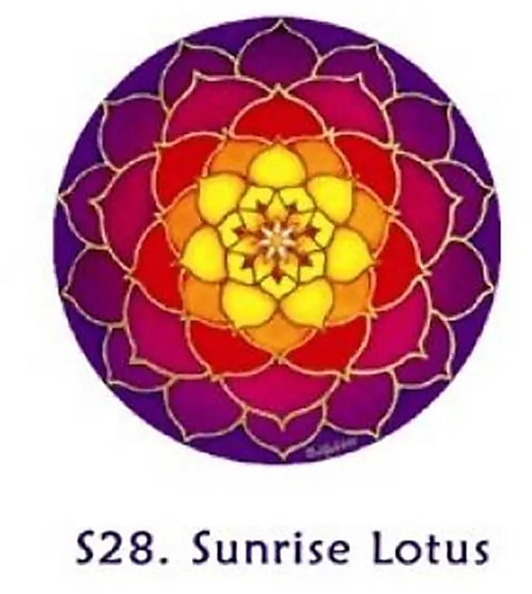 Raamsticker Sunrise Lotus --set van 4 stuks - 10,5 cm - 10.5 cm