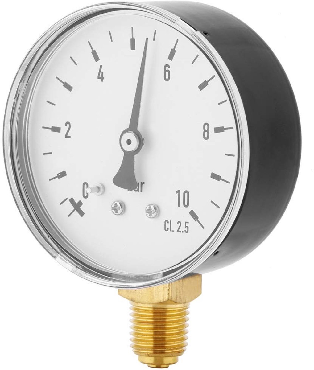 SPHProducts - Drukmeter - Universele toepassing - 0-10 Bar - Aansluiting - Geschikt voor lucht, water, olie en gas - Ideaal voor hydraulische systemen