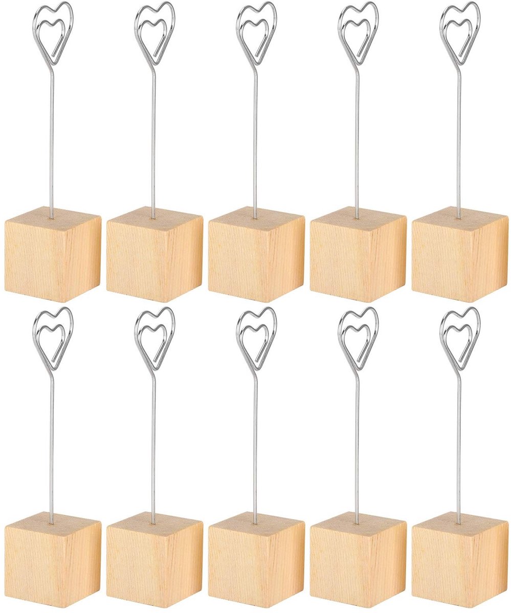 Store_9 - Fotohouder - Notitieclip - Massief Hout - 10 Stuks - Fotodisplay - Ideaal voor thuis en op kantoor - Multifunctioneel