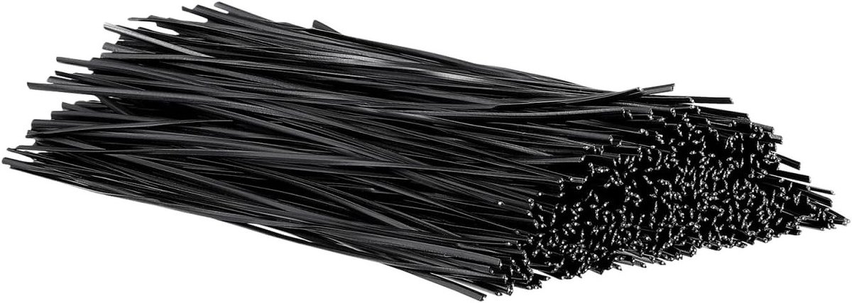 Plastic Coated Iron Wire Twist Ties - Kabel Organizer met 500 Stuks van 15cm (Zwart) - Ideaal voor Kabelbeheer, Tuinieren en Creatieve Projecten