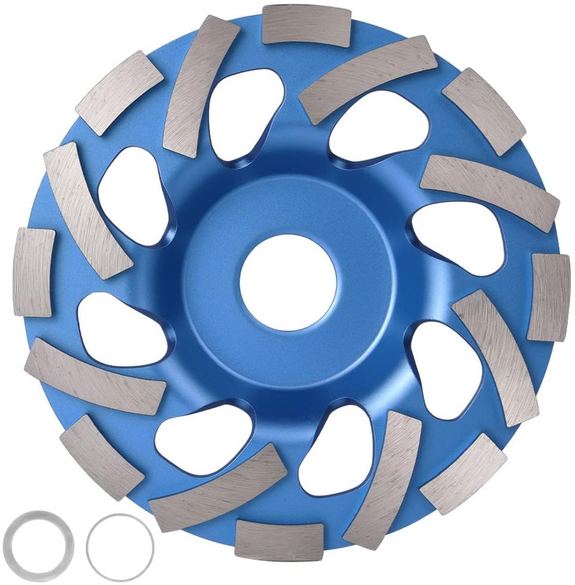 Professionele Diamant Slijpcup van 125mm voor Graniet, Beton en Steen - Inclusief Reducer Ringen
