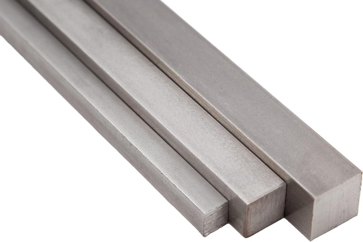 Vierkante Staaf - Profielstaaf Blank - Metaalbewerking - Roestvrij Staal - 5mm - Zilverkleurig
