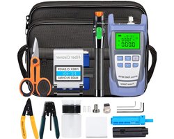 Glasvezel Gereedschapsset - FTTH Kit - Netwerk Installatie - Met Visuele Foutenzoeker - 30 mW 30 km - Zwart