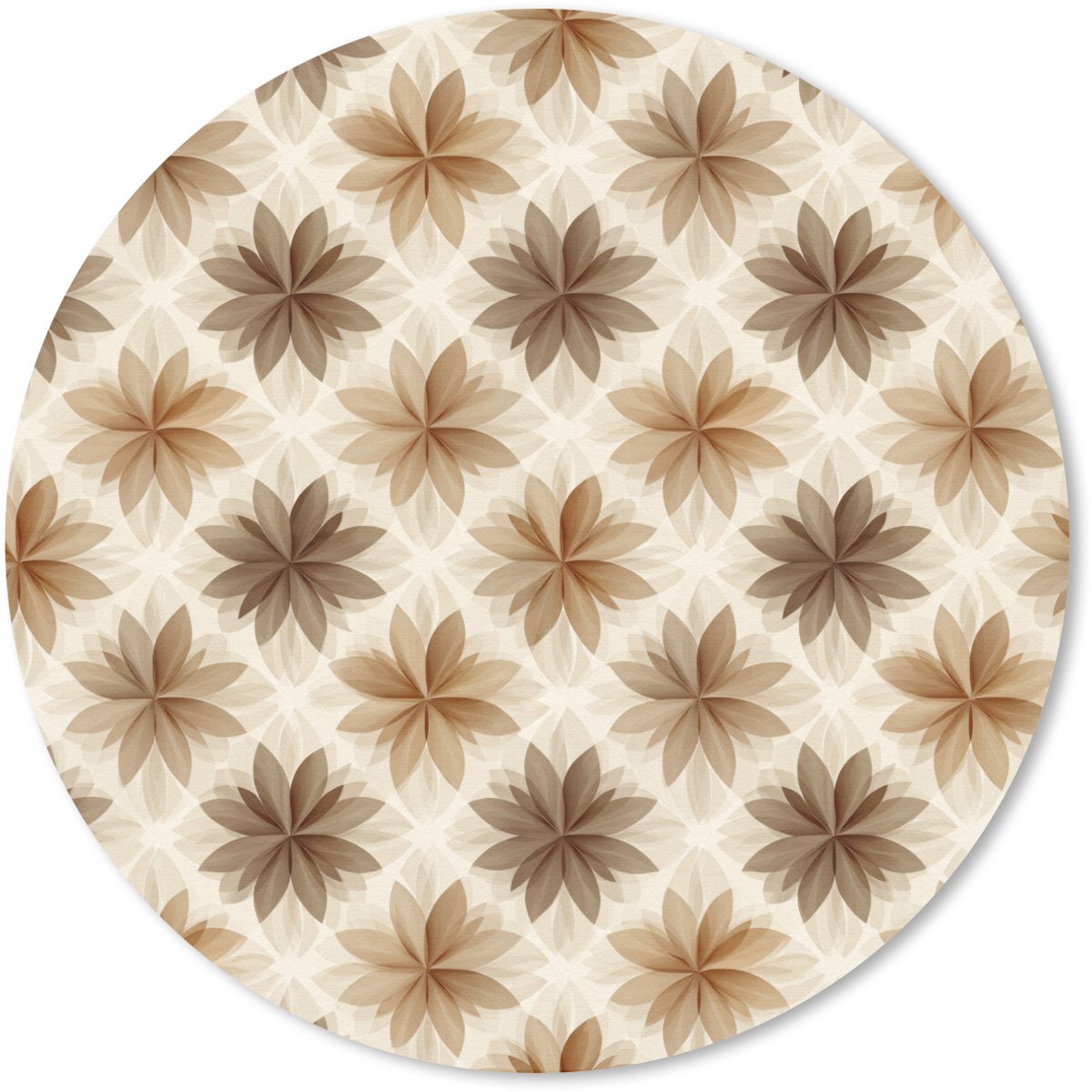 Muismat rond 20x20 cm - Mousepad Geografisch - Patroon - Bruin - Ronde muismatten
