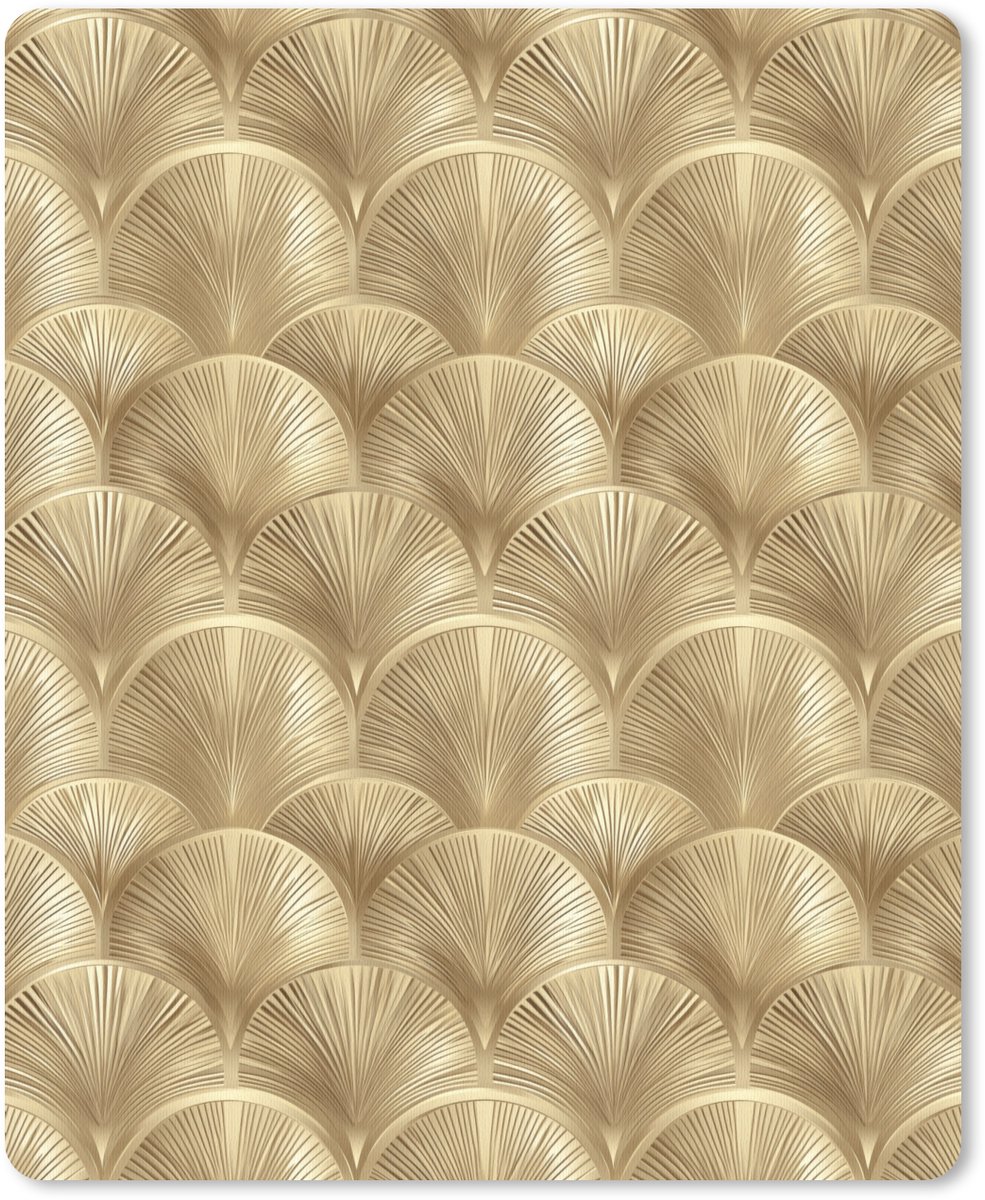 Muismat 12x16 cm - Mousepad Patroon - Waaier - Goud - Muismatten