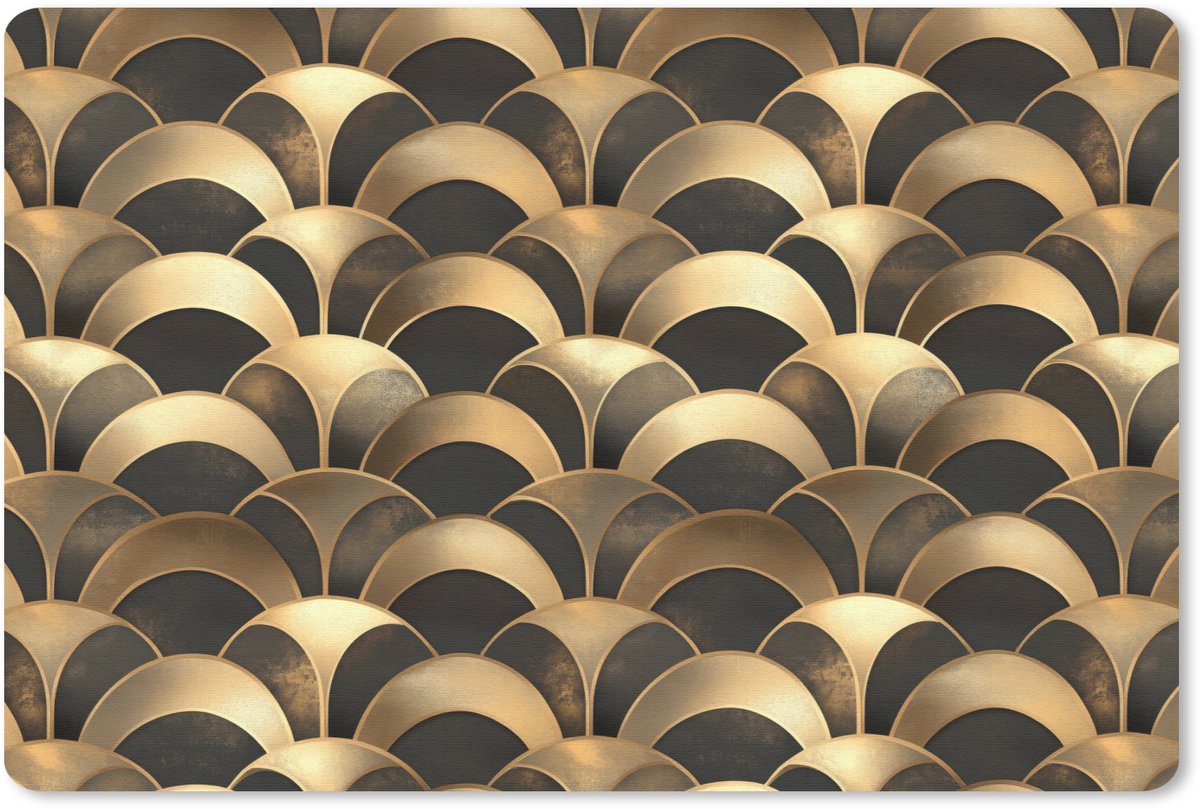 Muismat 13x8 cm - Mousepad Schubben - Structuur - Goud - Muismatten