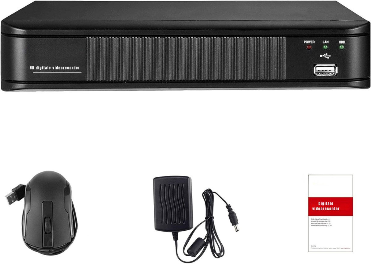 Quvo® Videorecorder - Videorecorder vhs - Vhs speler - 8-Kanaals HD 1080P- Zwart - 37cm x 28cm x 10cm - 1.36 kg