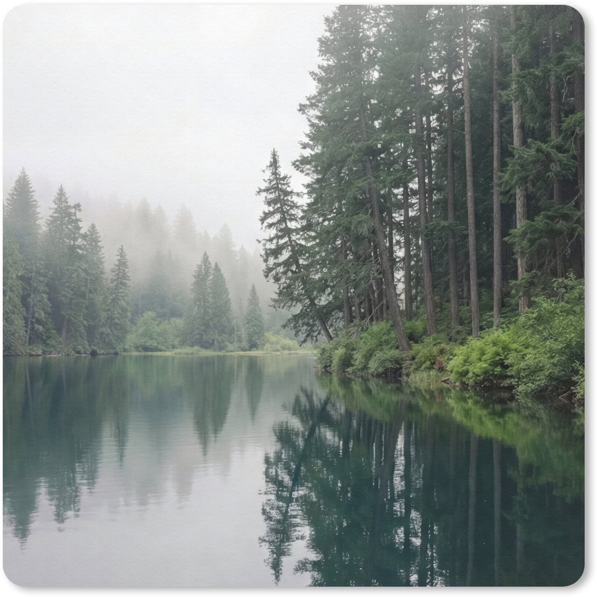 Muismat 30x30 cm - Mousepad Bergen - Meer - Bos - Muismatten