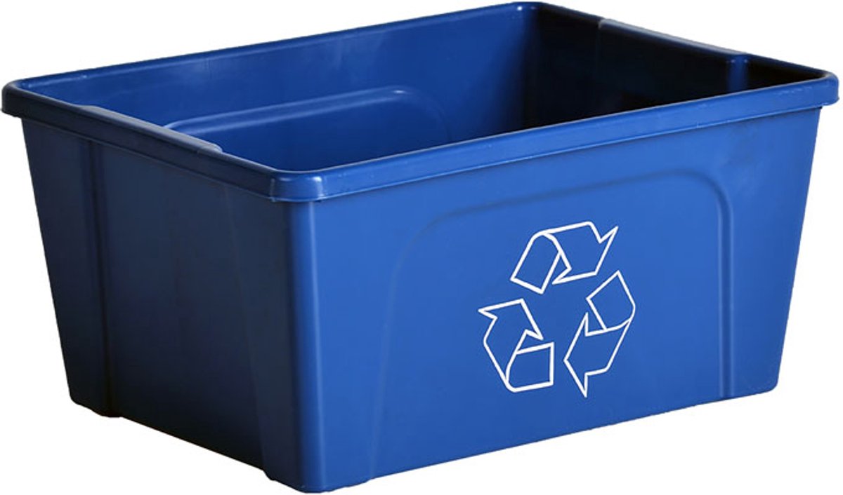 V-Part - Papier inzamelbox - Plastic - blauw - Prullenbak