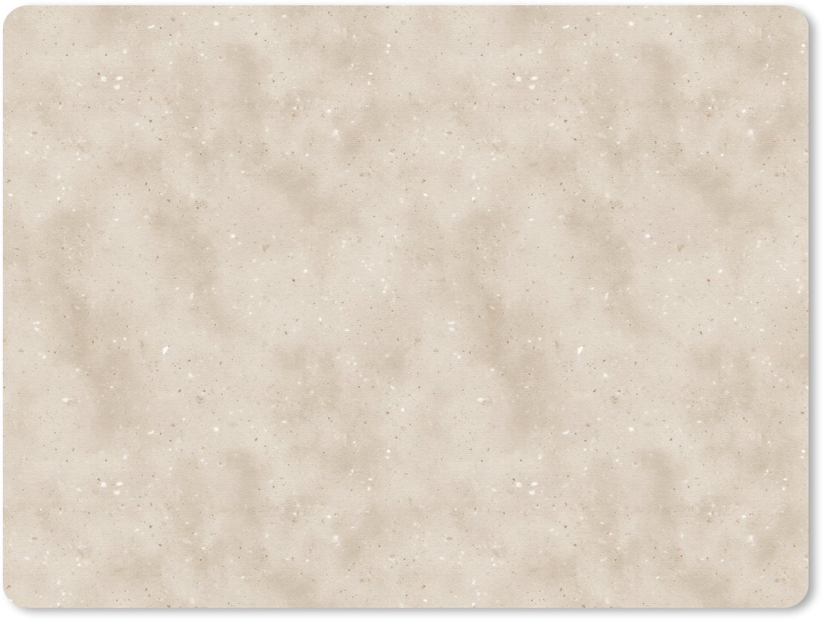 Muismat 12x10 cm - Mousepad Structuur - Spikkels - Beige - Muismatten