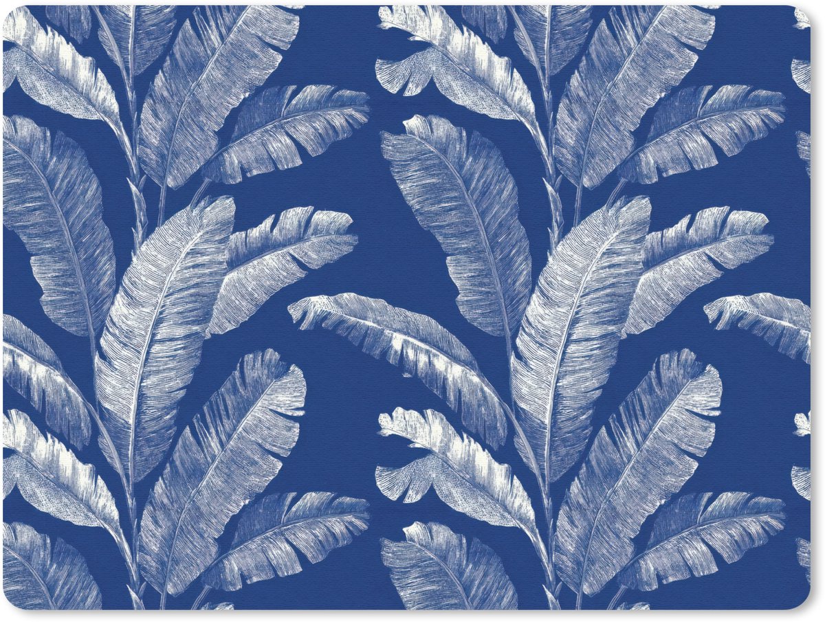 Muismat 12x10 cm - Mousepad Blad - Palm - Blauw - Muismatten