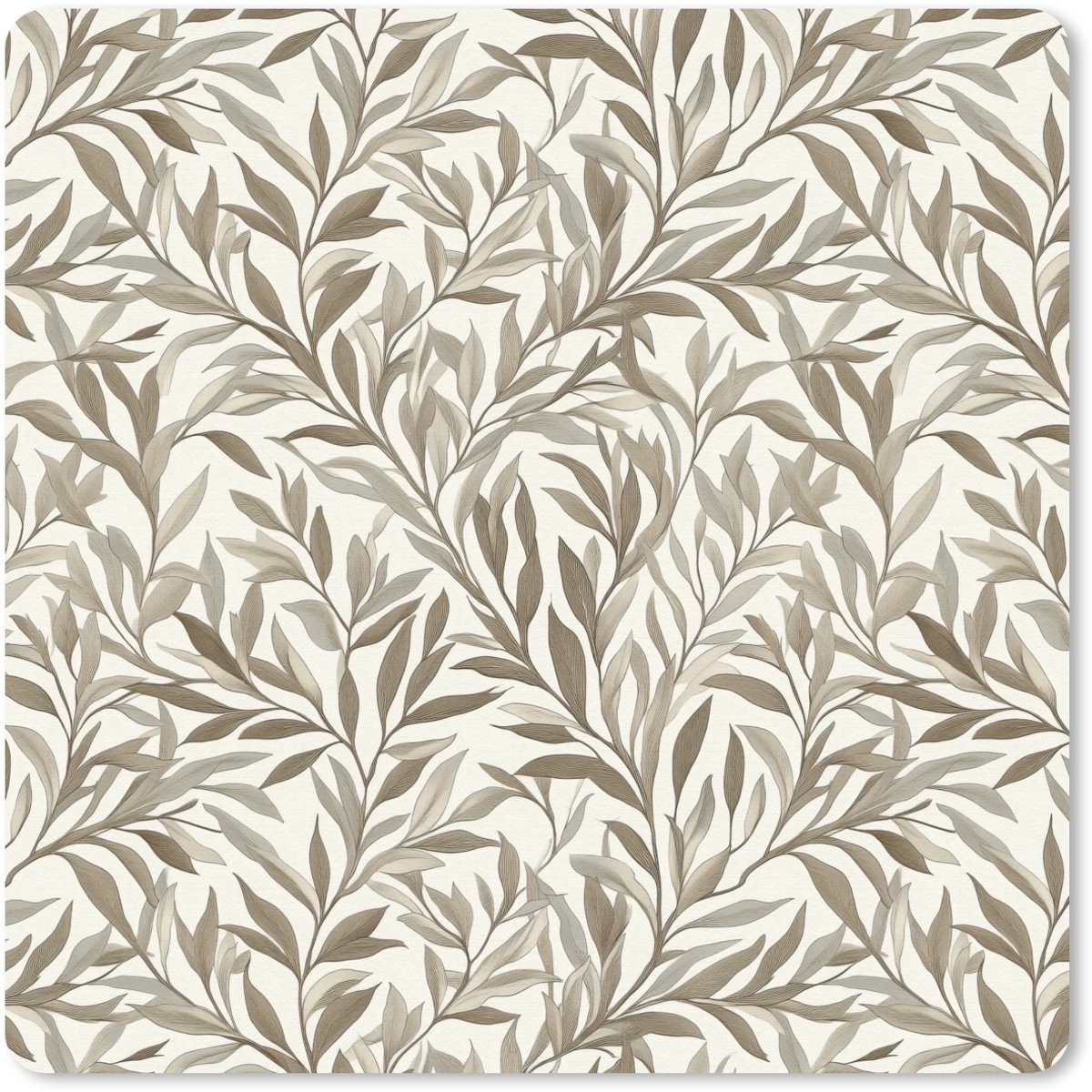 Muismat 30x30 cm - Mousepad Takken - Botanisch - Taupe - Muismatten