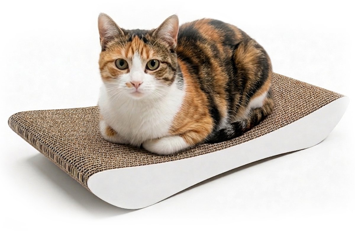 Vacht Vreugde Krabplank Kat XL – Krabkarton & Krabmat – 58x28x8 cm