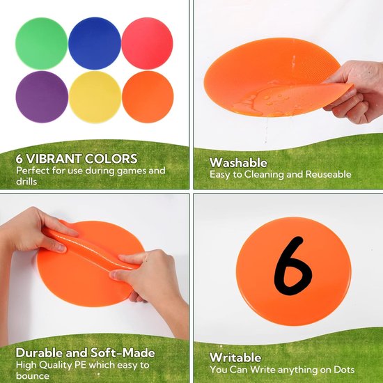 Spot Markers - Vloer Cirkels Kegels - Agility Training - Antislip Rubber - 9 Inch Diameter - Meerdere Kleuren — afbeelding 2