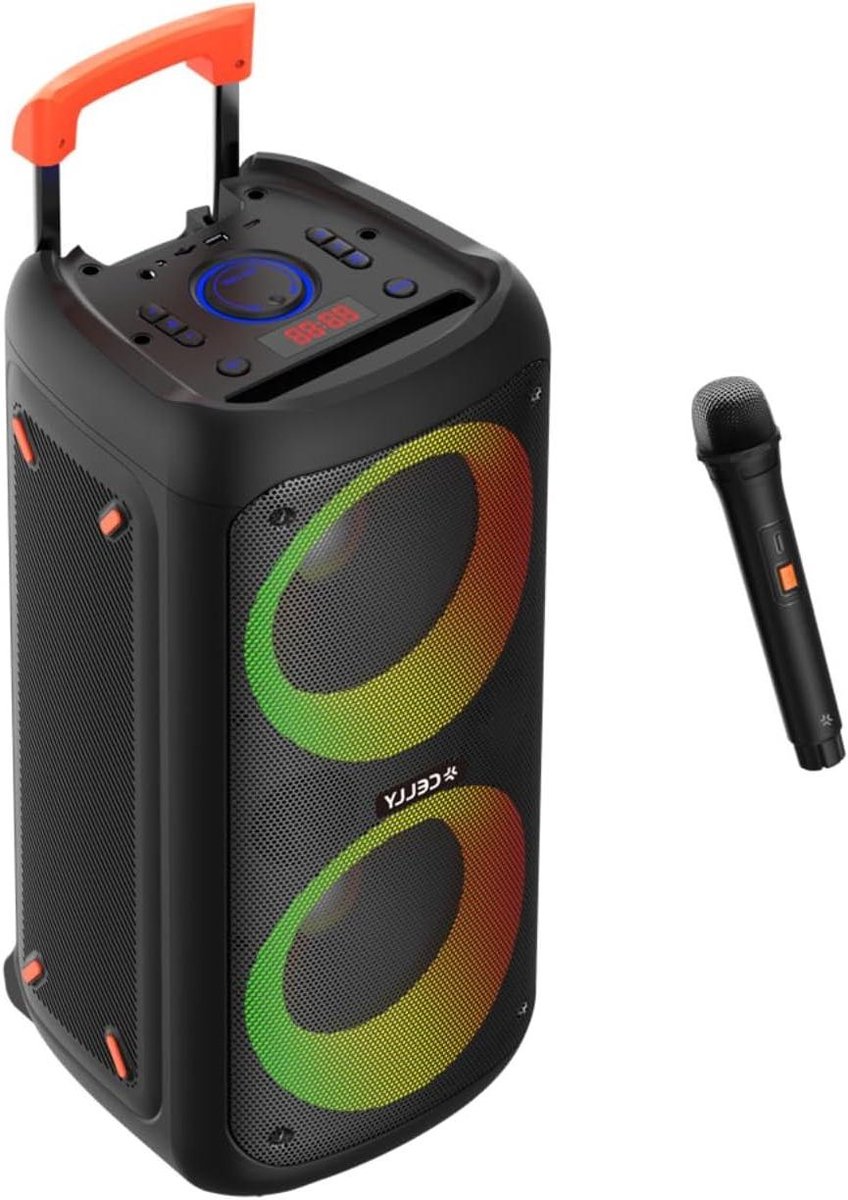 Draagbare Bluetooth Luidspreker - Feest Speaker - Muziek Afspelen - Draadloze Microfoon - 40 Watt - Zwart