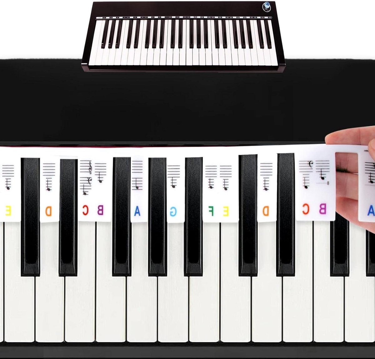 Piano Toetsenbord Labels - Notitie Gids - Muziek Leren - Geen Lijm Nodig - 88 Toetsen - Mengkleur