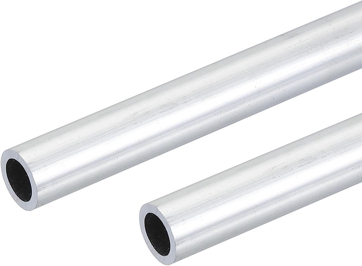 6063 Aluminium Tube - 2Pcs 14mm OD - 2mm Dikte - 300mm Lengte - Ronde Aluminium Buis - Naadloze Metalen Rechte Pijp voor DIY Klussen en Industriële Modellen
