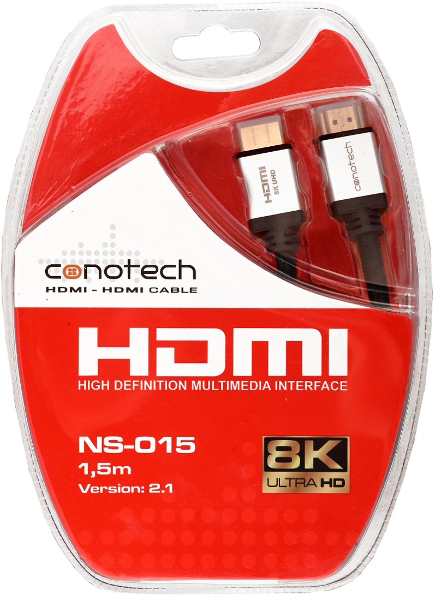 Conotech HDMI Kabel - Ultra High Speed 8K - 1,5m - Gecertificeerd - Met Ethernet