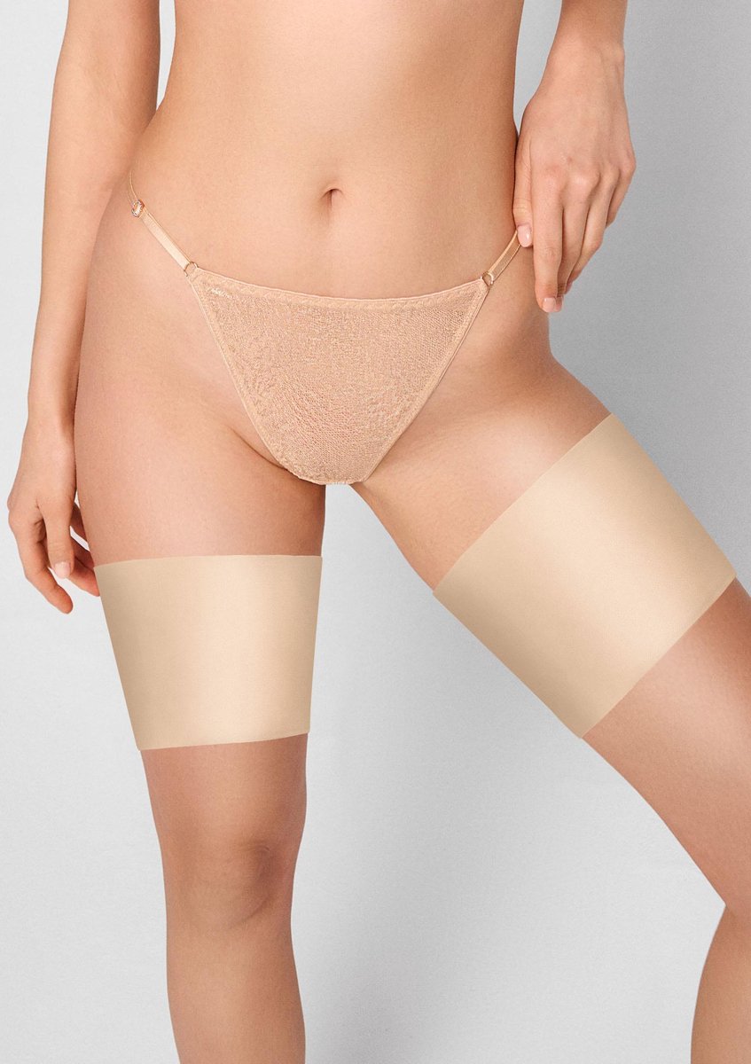 Marilyn Serie - Satijnen Dijenbanden - Silicone - Maat M/L