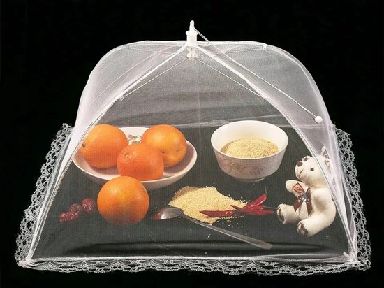 Vliegenkap 2 stuks - bescherm je eten - vliegen - afdeknet - Opvouwbaar - Hoogte: 24,5 cm Breedte: 40cm van Merkloos — afbeelding 2