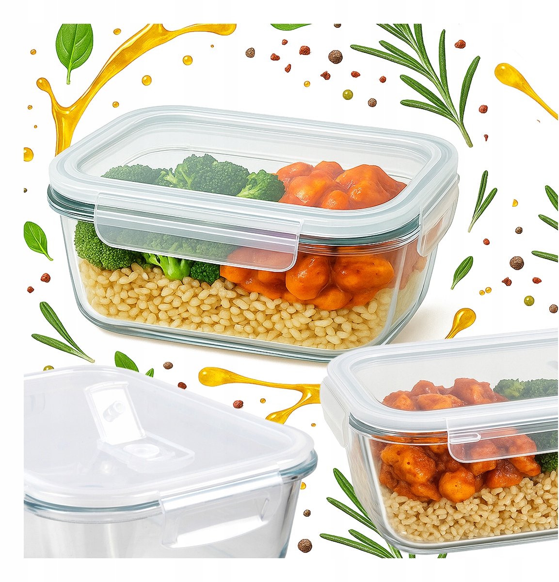 Bimberek - Glazen Lunchbox - 370 ml - Hermetisch - Compact en Dicht