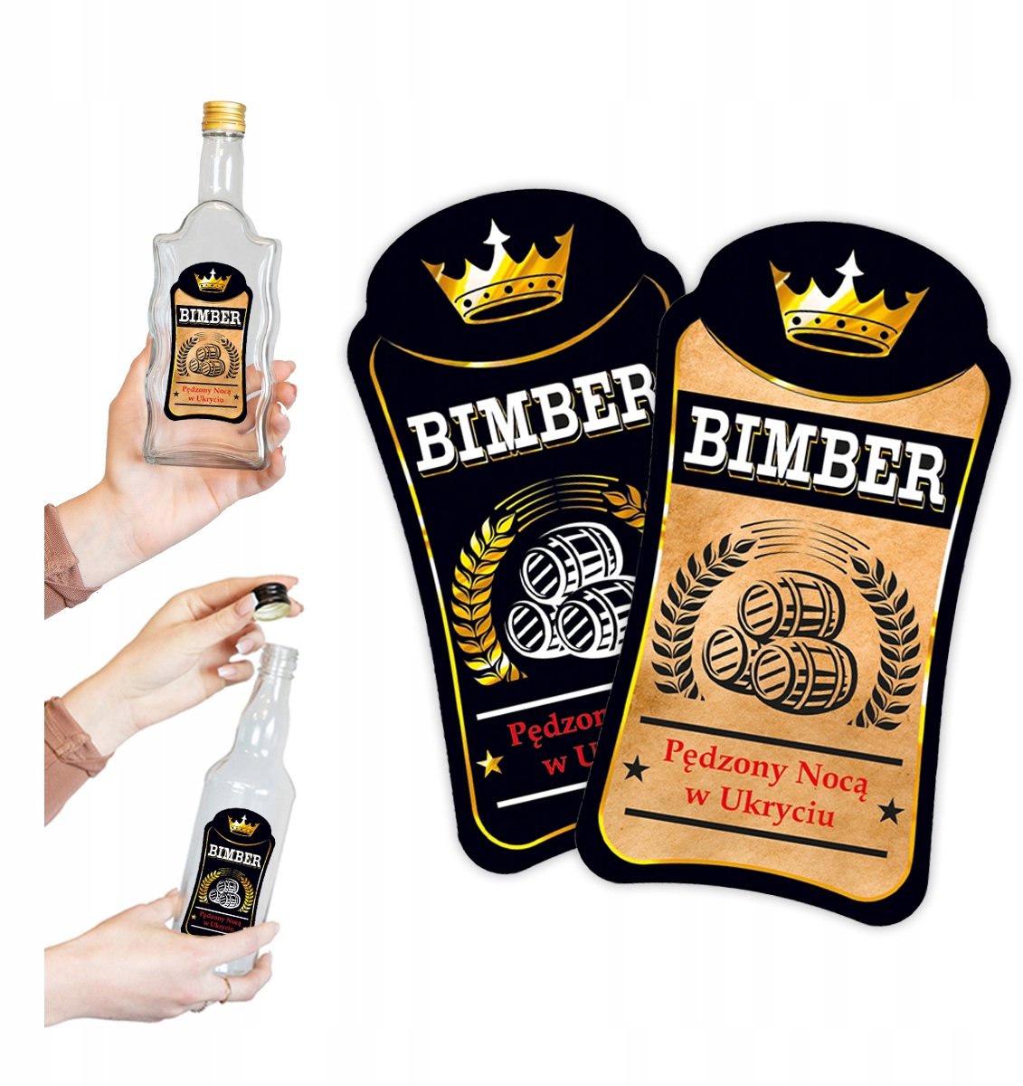 Bimberek Premium Serie - Wodka Bimber Etiketten - 10 stuks - Zelfklevend - Hoogwaardige Papier