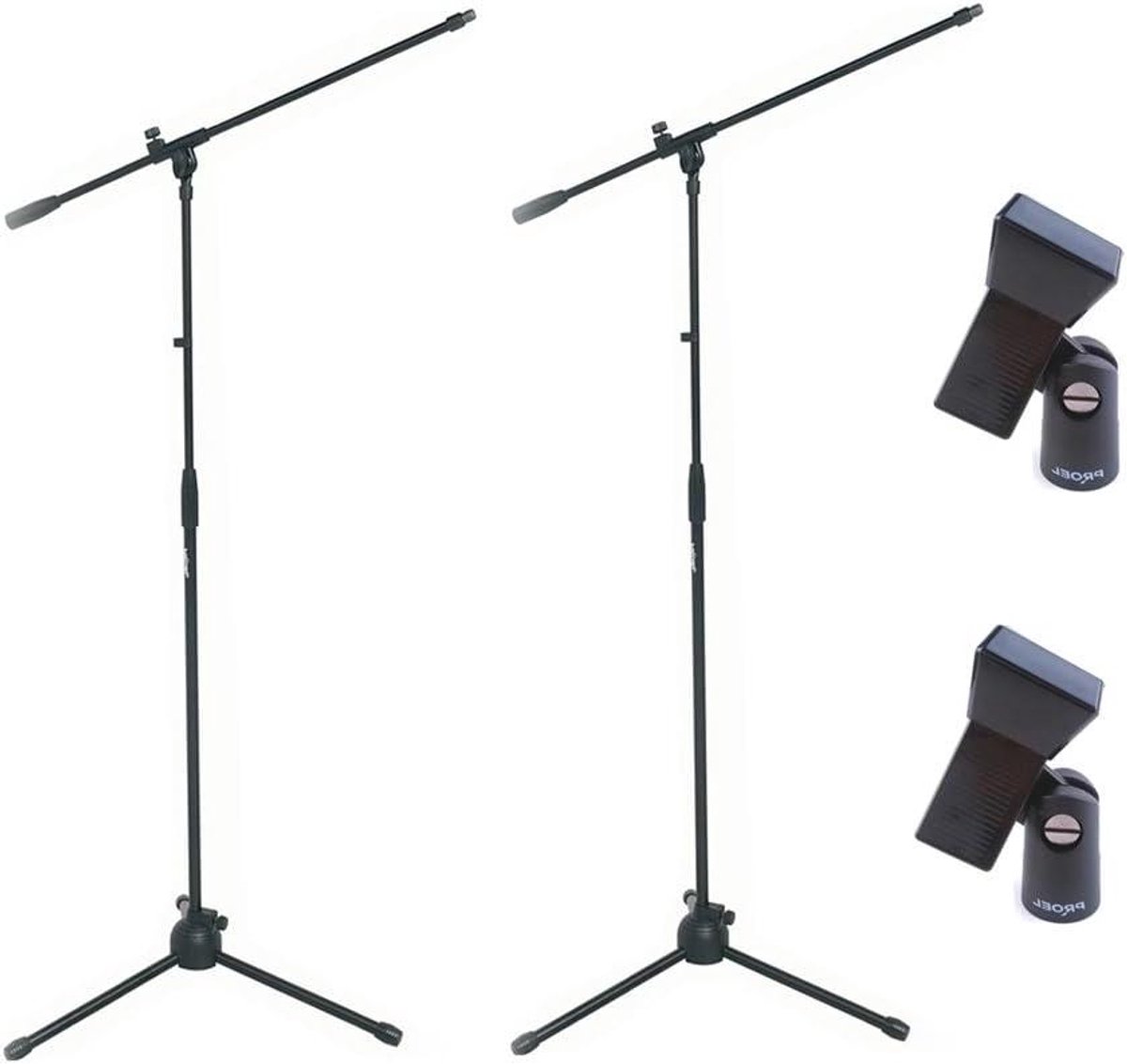 Microfoonstandaard - Microfoonhouder Statief - Muziek Maken - Giraffengewricht Inclusief - 90/150 cm - Mat Zwart