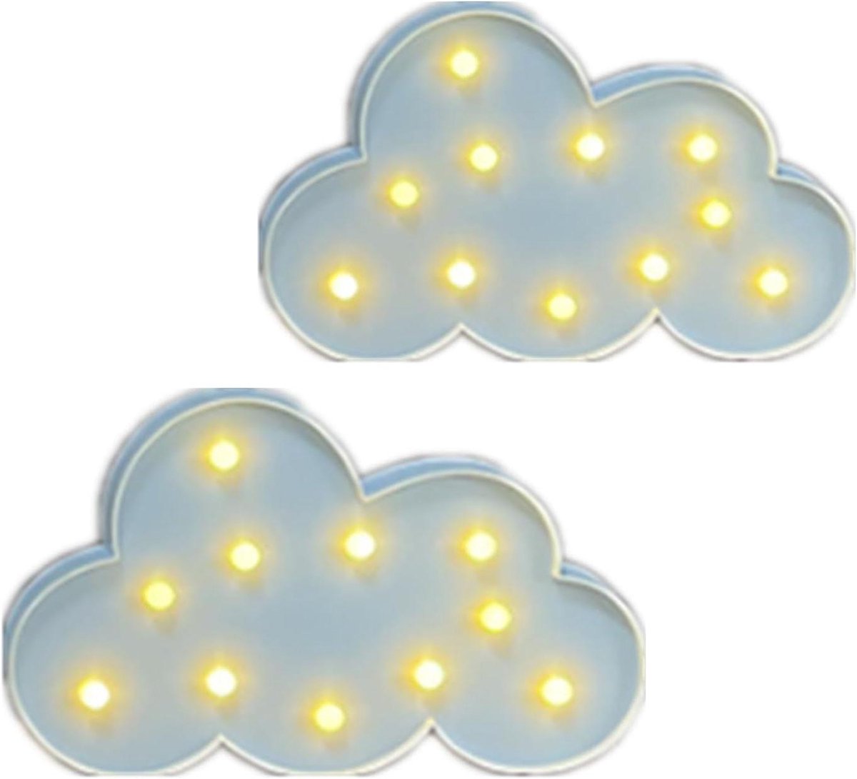 Neon LED Lamp - Decoratieve Nachtlamp - Wanddecoratie - Batterijgevoed - 2 stuks - Blauw