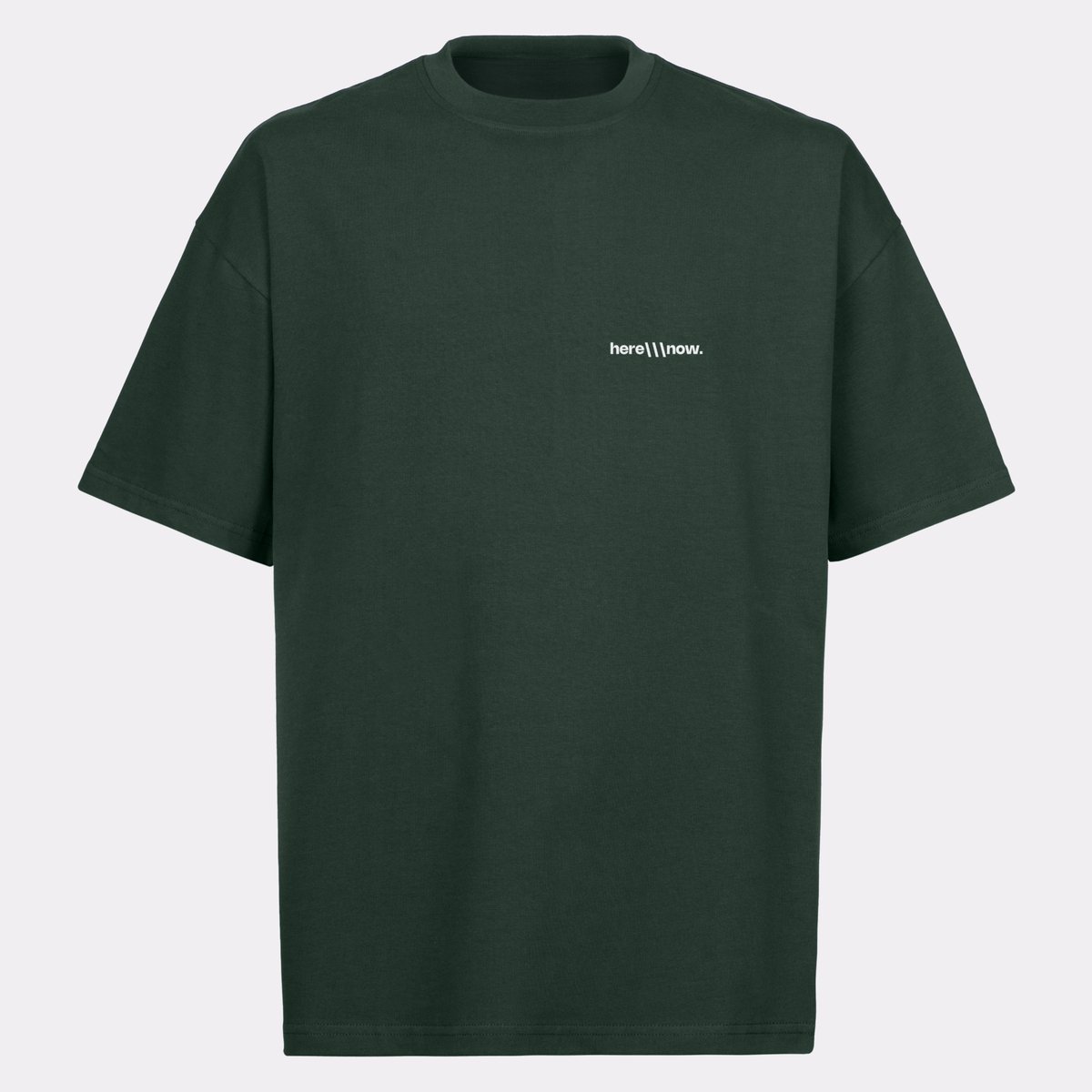 Oversized T-shirt - Groen - Maat L - 100% organisch katoen - Verlaagde schouders