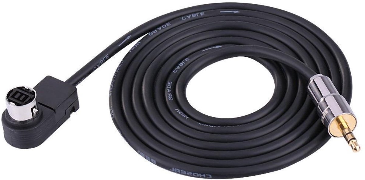 AUX Kabel - Audio Adapter - Muziek Streamen Auto - Gouden Connector - 1.5m - Zwart