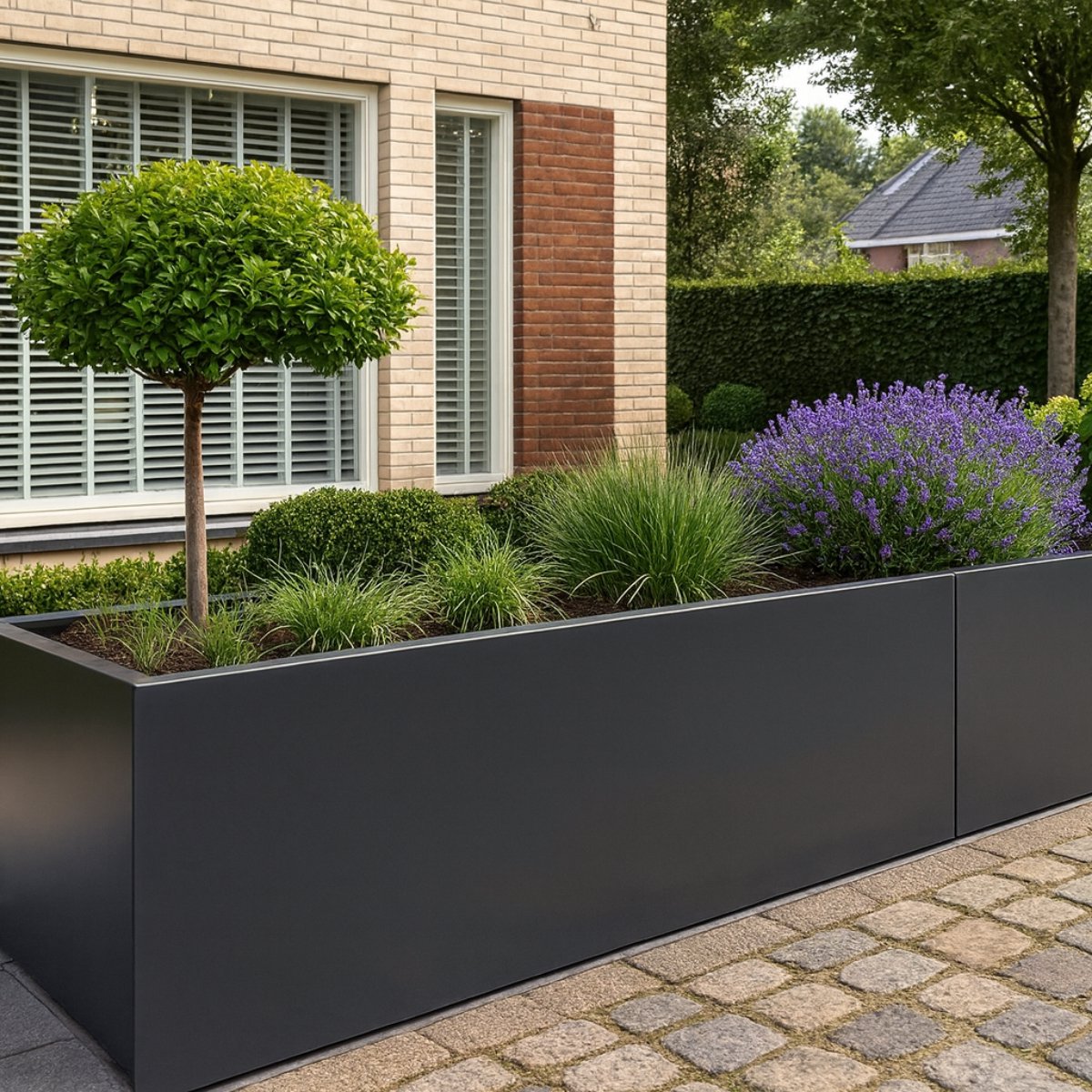 STEAEL VARNI – Stalen Plantenbak – 100 x 50 x 100 cm – Zwart