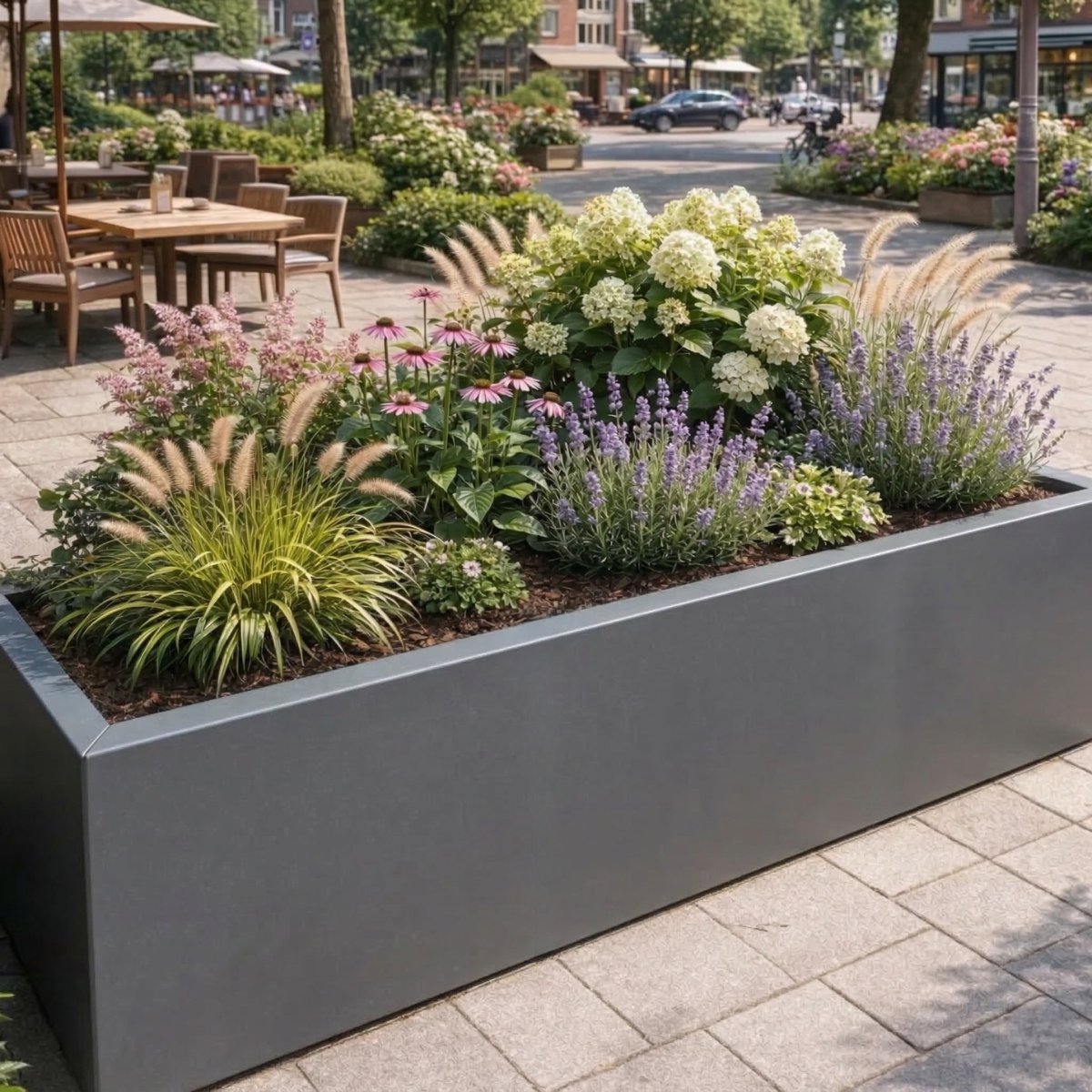 STEAEL VARNI – Stalen Plantenbak – 100 x 40 x 40 cm – Grijs