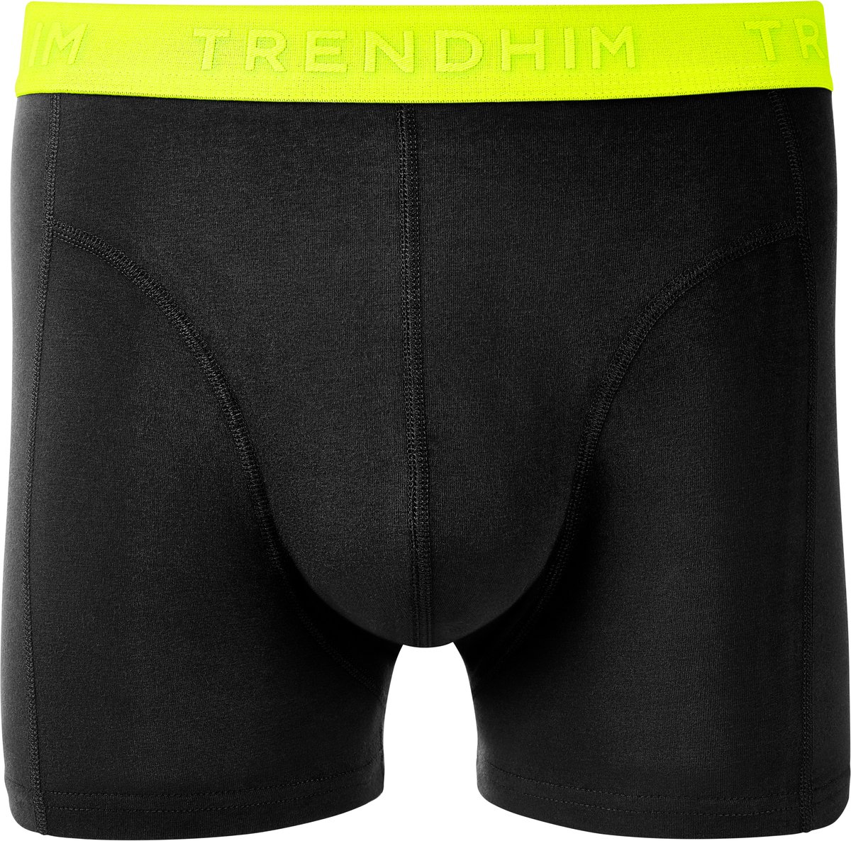 FlexFeel | Zwarte katoenen boxershort met neon gele tailleband