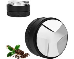 Barista Koffie Distributor Tool - 58mm Diameter - Hoogte Verstelbaar - Espresso Distributor voor Koffie Strainer Houder voor Stamping (Zwart)