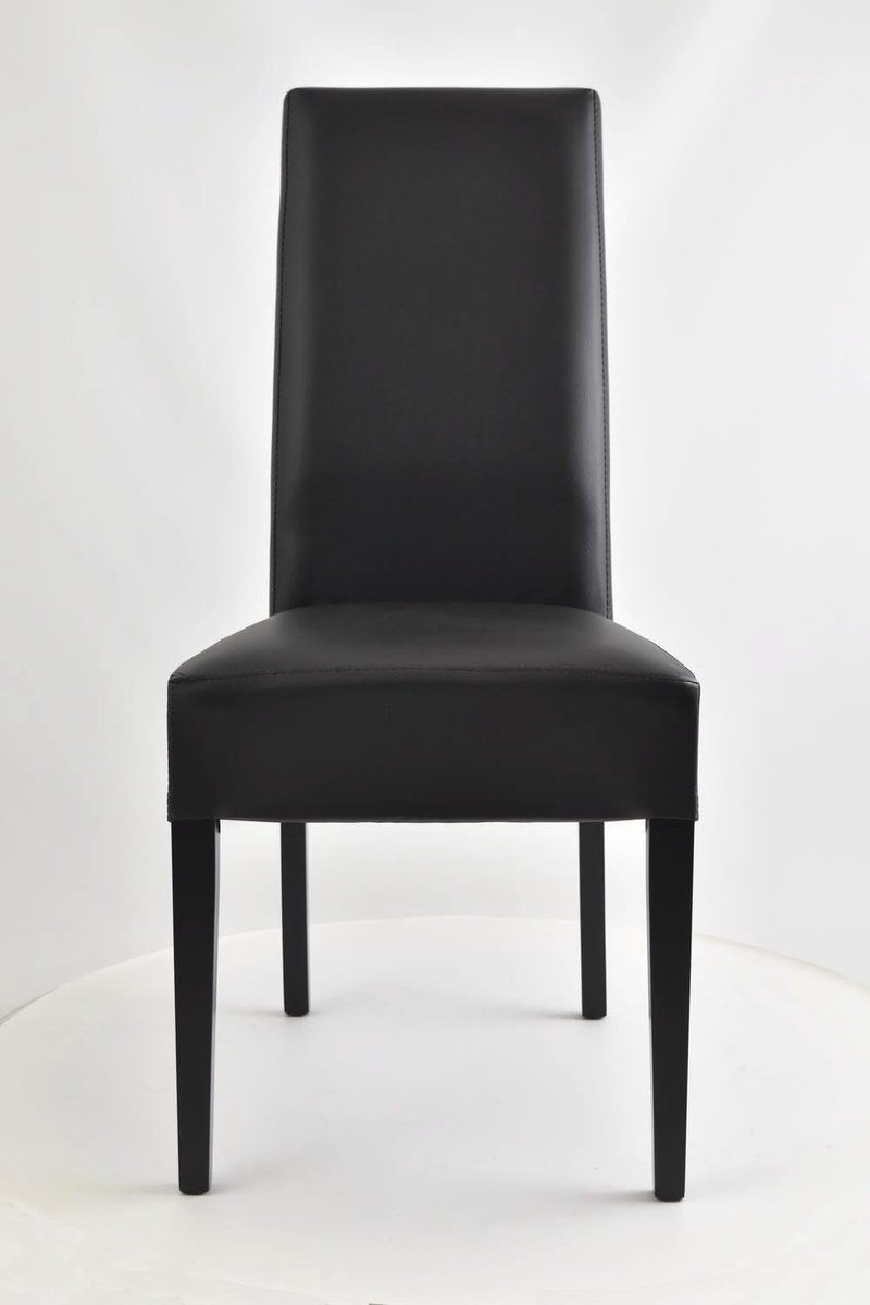 Luxe Luisa Beukenhouten Eetkamerstoel met Kunstleren Bekleding Set van 2 – 99 cm Hoog, Ergonomisch Gestoffeerd Design