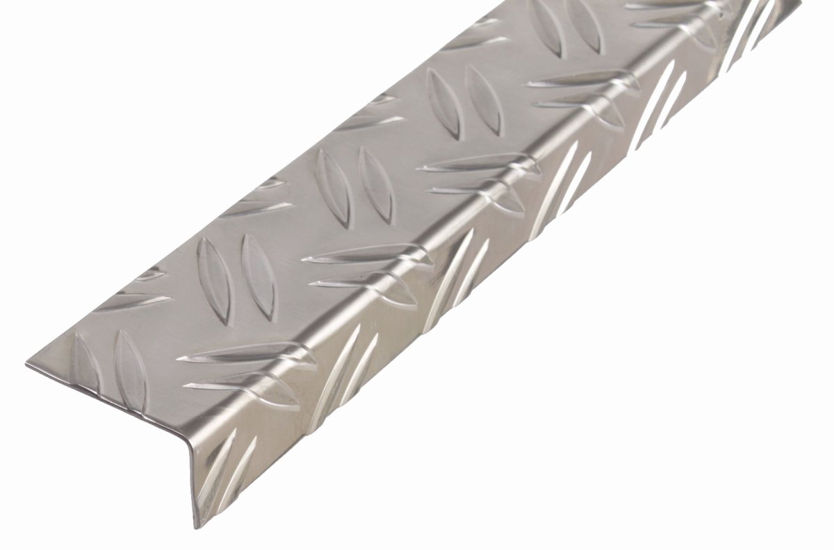 Alberts 497415 hoekprofiel | ribbel-reliëf | aluminium, blank | 1000 x 43,5 x 23,5 mm | set van 2