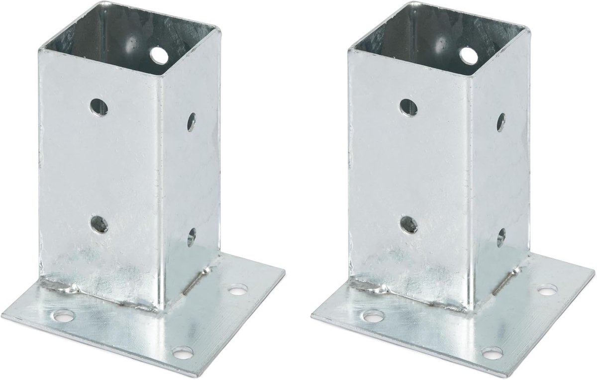 Alberts 211967 opschroefbare voetplaat | voor vlakke bevestiging aan hoeken | thermisch verzinkt | 71 x 71 mm | set van 2