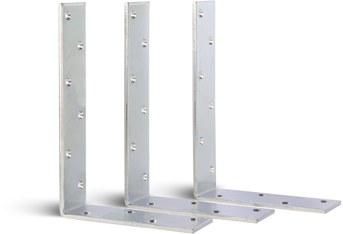 Alberts 334376 balkhoek | galvanisch verzinkt, gechromateerd | 160 x 240 x 50 mm | set van 3