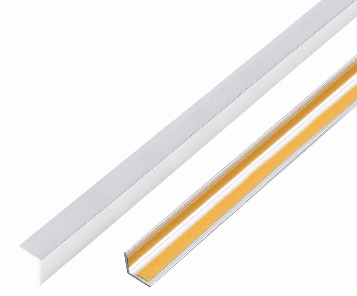 Alberts 499358 hoekprofiel | zelfklevend | aluminium, chroom-look | 1000 x 10 x 10 mm | set van 3