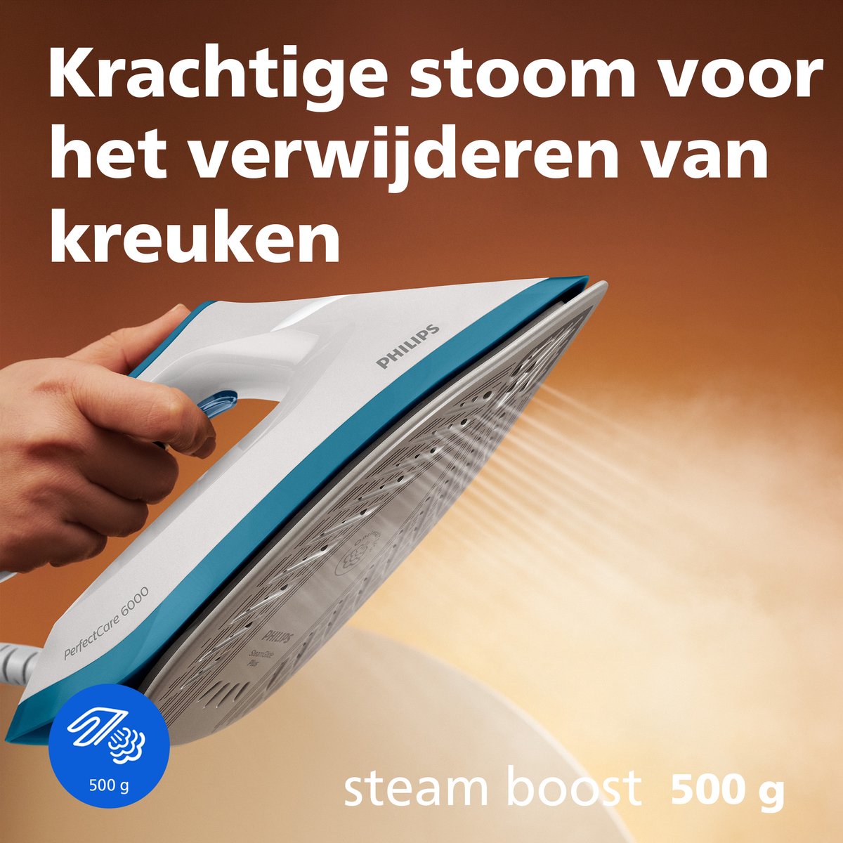 Philips Stoomstrijkijzer met Stoomgenerator PSG6022/20 - Met Station - Hoge Stoomstoot - Verticaal Strijken – Automatische Uitschakeling - Groot Reservoir - Blauw — afbeelding 4