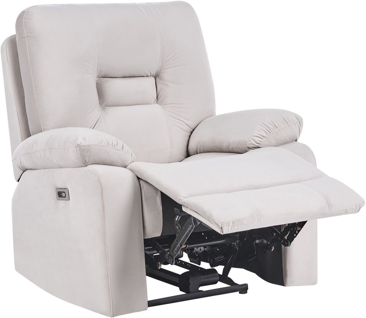 Beliani BERGEN - Fauteuil - Zandbeige - Fluweel