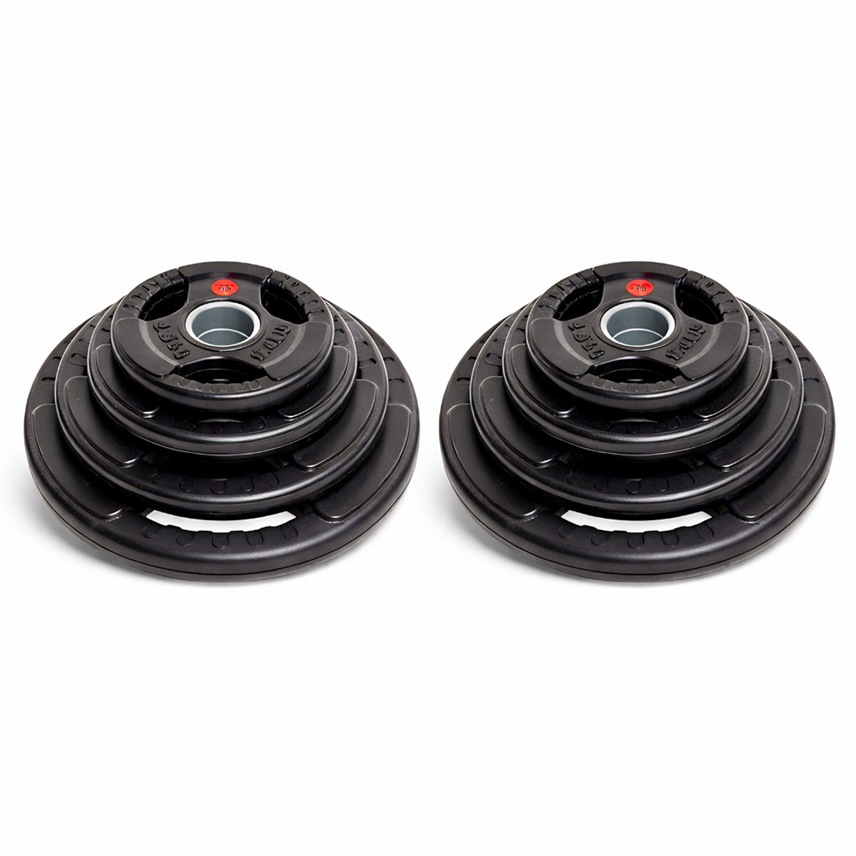 PH Fitness Olympische Rubberen Halterschijven 147.5KG Voordeelset - Tri Handle Grip Plates - 50 mm - Zwart