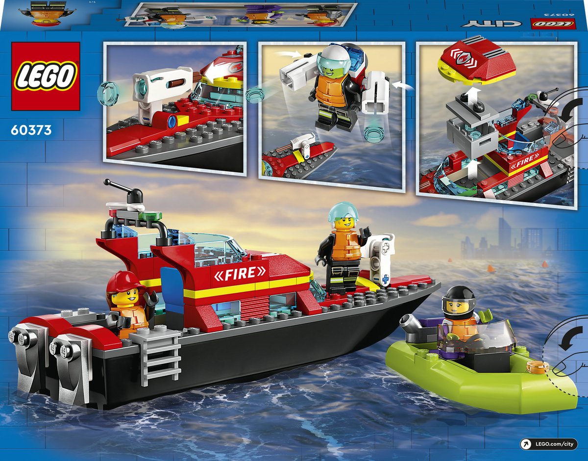 LEGO City Reddingsboot Brand Speelgoed voor Kinderen - 60373 — afbeelding 23