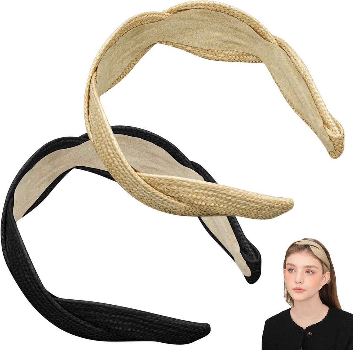 Natuurlijke en eenvoudige diademen voor dames, antislip haaraccessoires voor de zomer, perfect voor make-up en huidverzorging