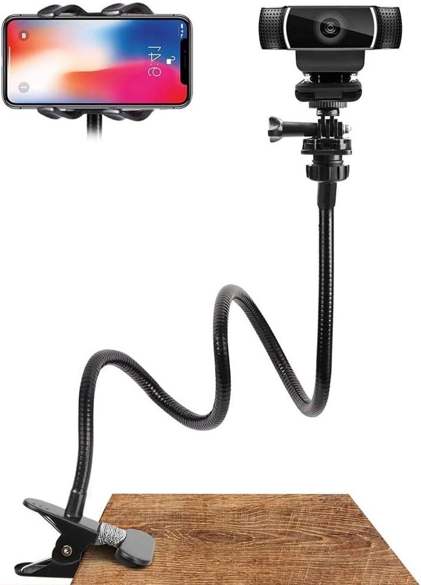 Verstelbare Smartphone Houder met Flexibele Arm en 360° Rotatie voor Desk en Bed